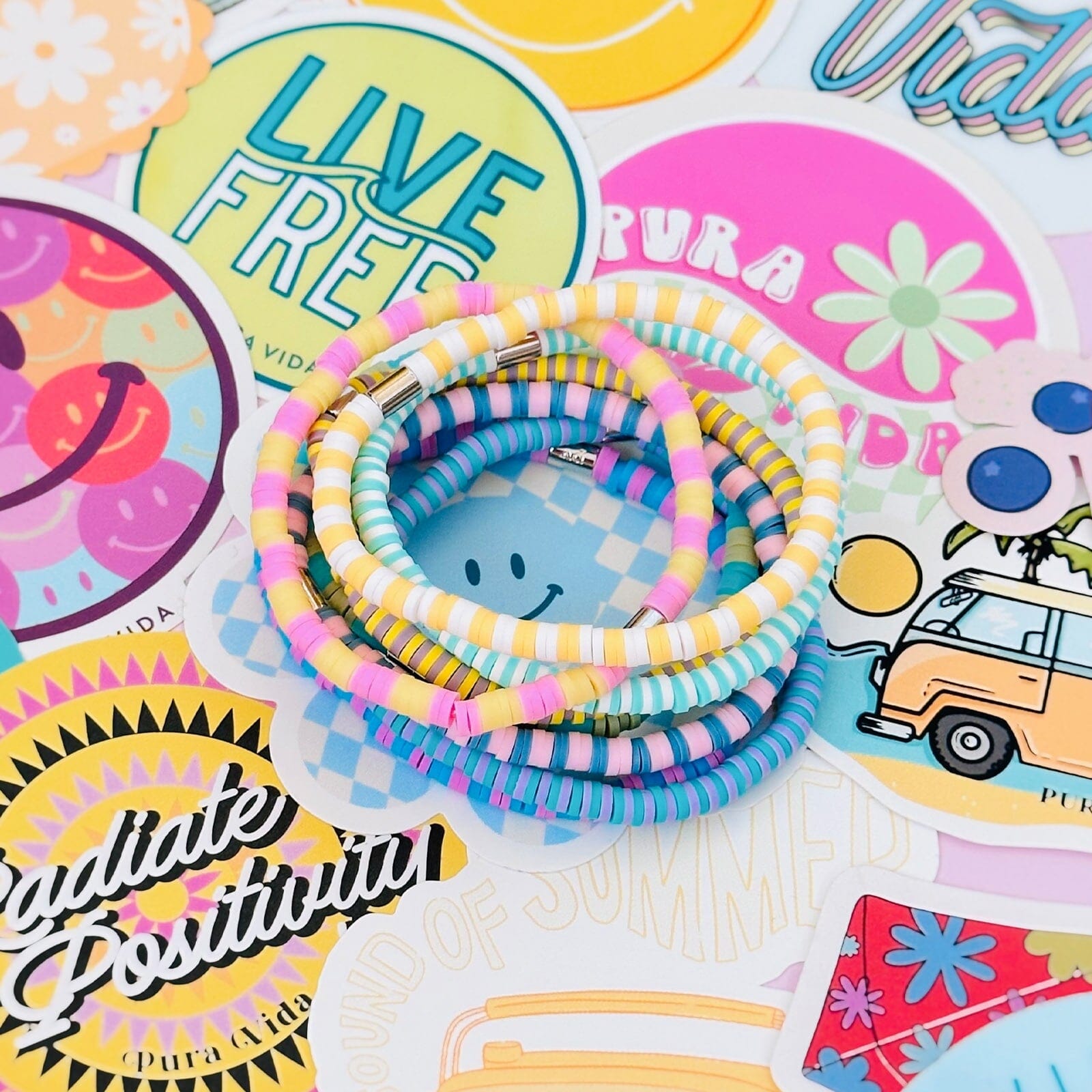 Ensemble de 8 bracelets extensibles « Vacation Vibes »