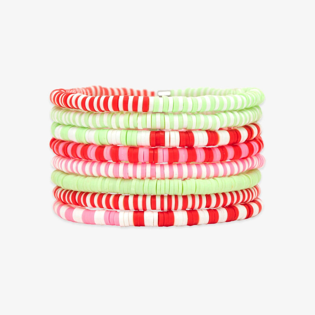 Parure de 8 bracelets extensibles Strawberry Fields