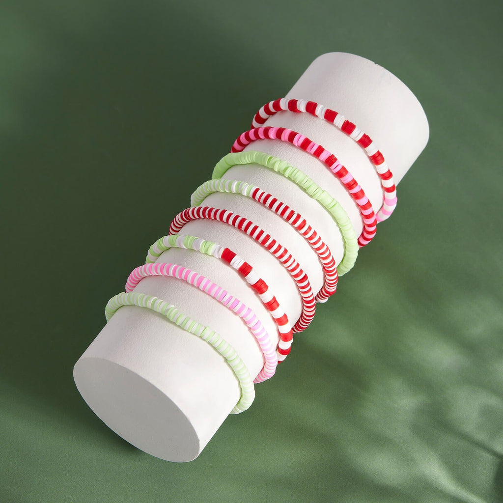 Parure de 8 bracelets extensibles Strawberry Fields