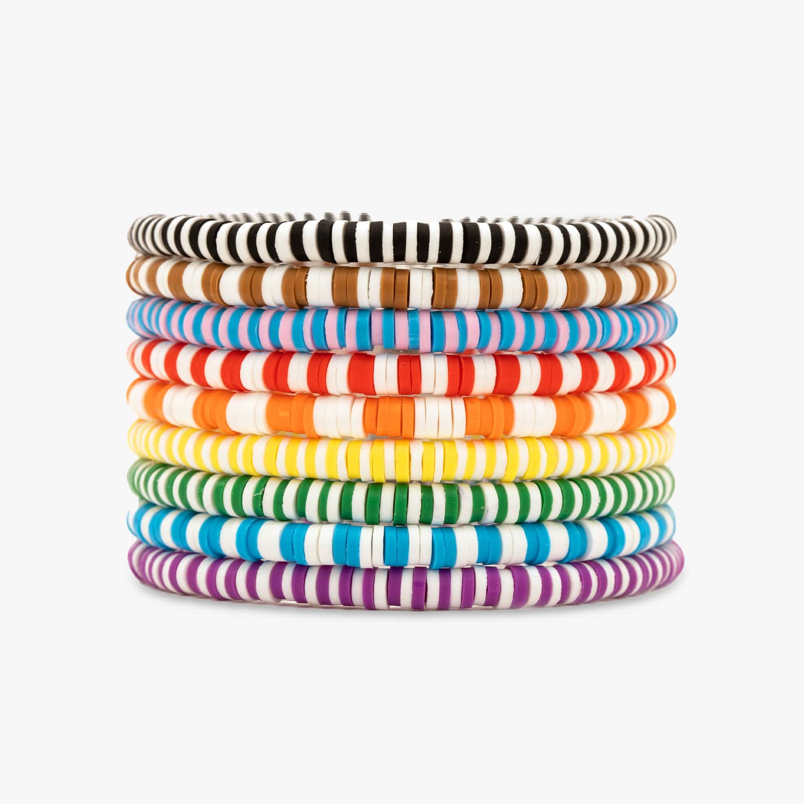 Lot de 8 bracelets extensibles arc-en-ciel