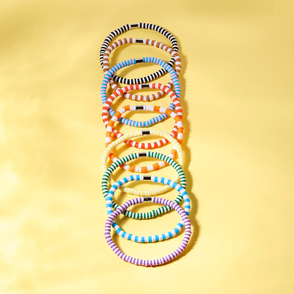 Lot de 8 bracelets extensibles arc-en-ciel