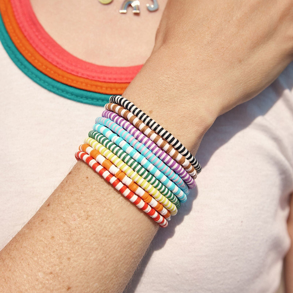 Lot de 8 bracelets extensibles arc-en-ciel