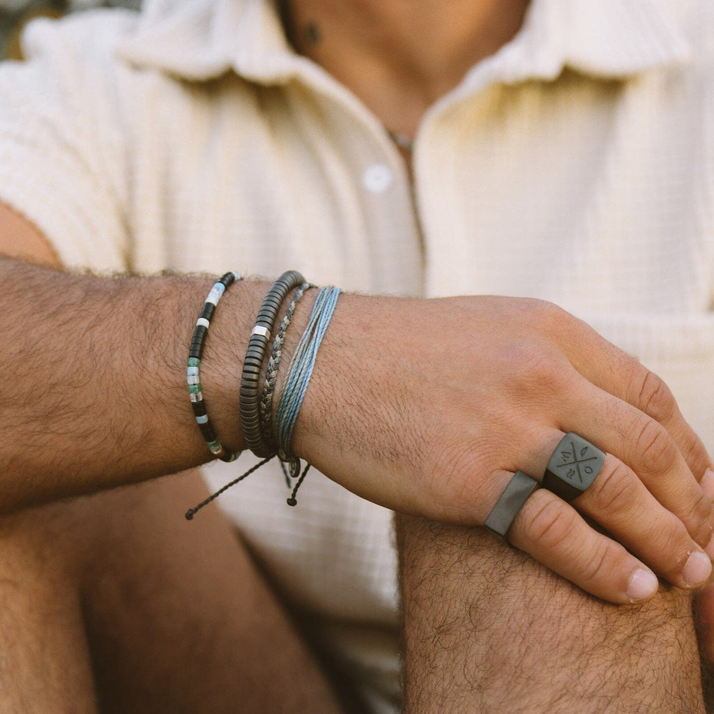Bracelet en pierre anthracite pour hommes