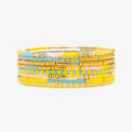Ensemble de 8 bracelets extensibles perles mélangées Coucher de soleil sur la plage