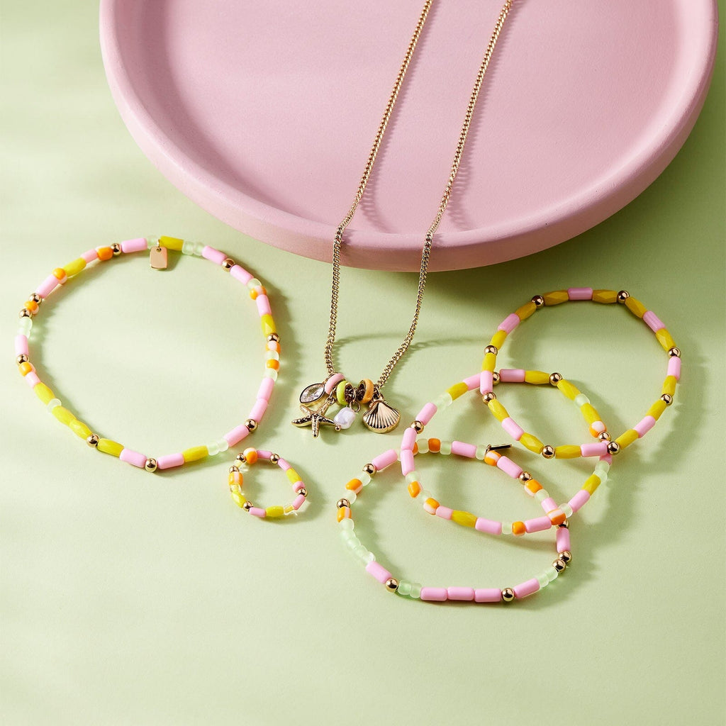 Lot de 3 bracelets extensibles Sarita avec perles en mélange de graines