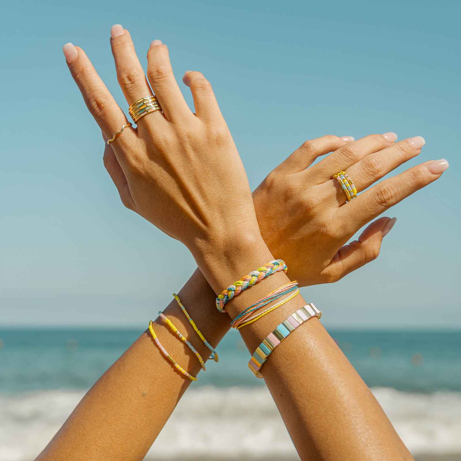 Ensemble de 3 bracelets extensibles Sunset Beach