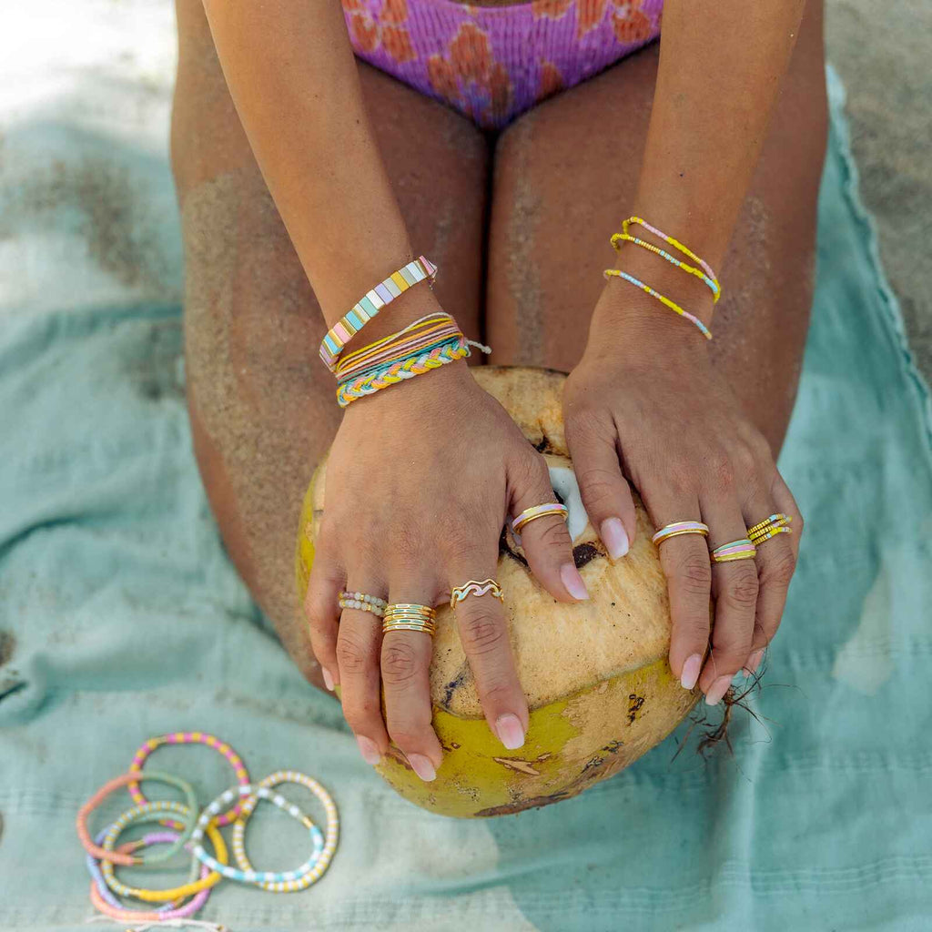 Ensemble de 3 bracelets extensibles Sunset Beach