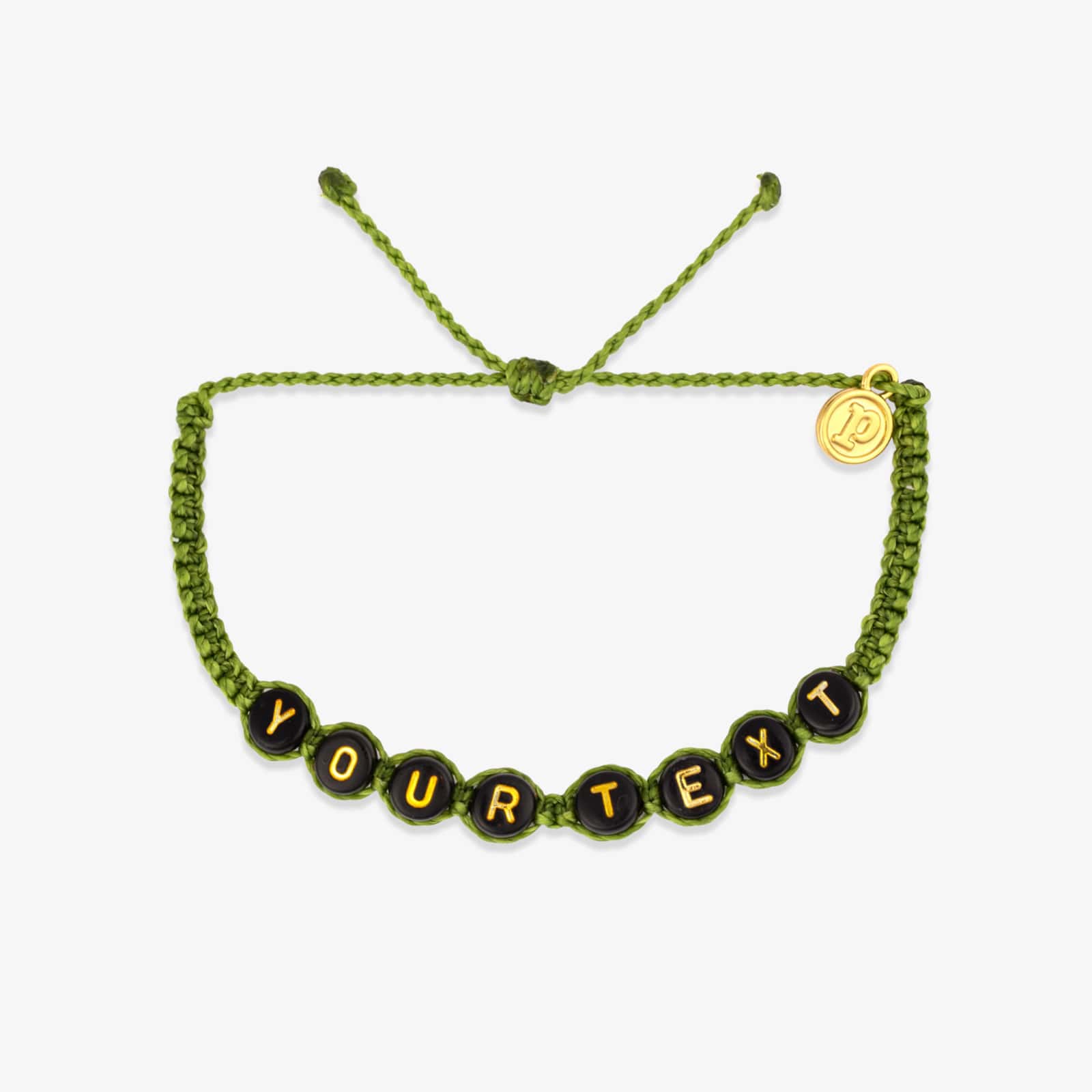 Black Alphabet Bead Bracelet