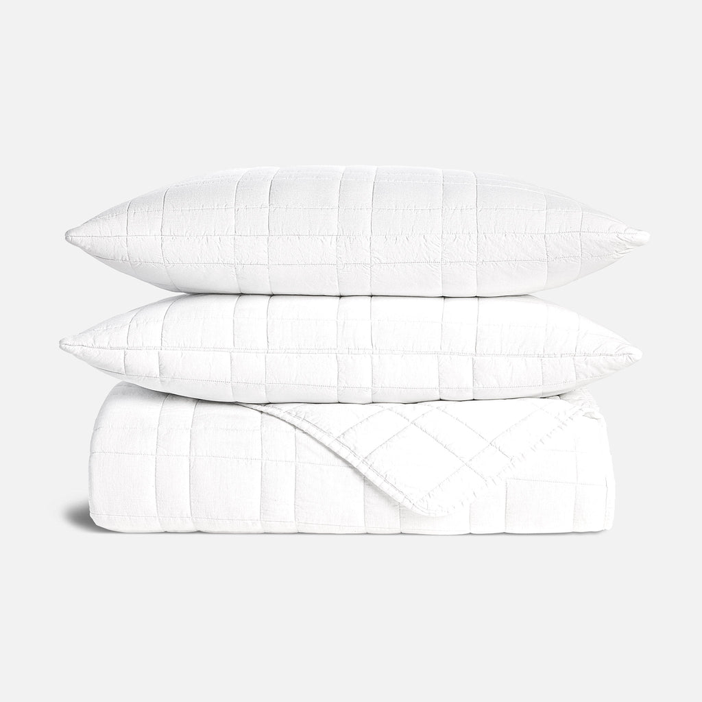 Washed European Linen Quilt Set