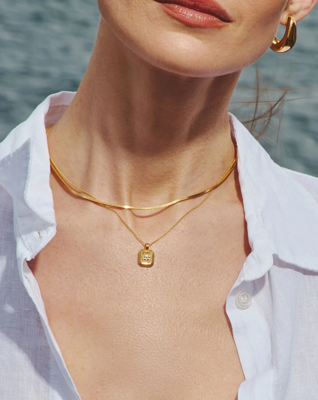 April Birthstone Pendant Necklace | 18ct Gold Vermeil/Crystal