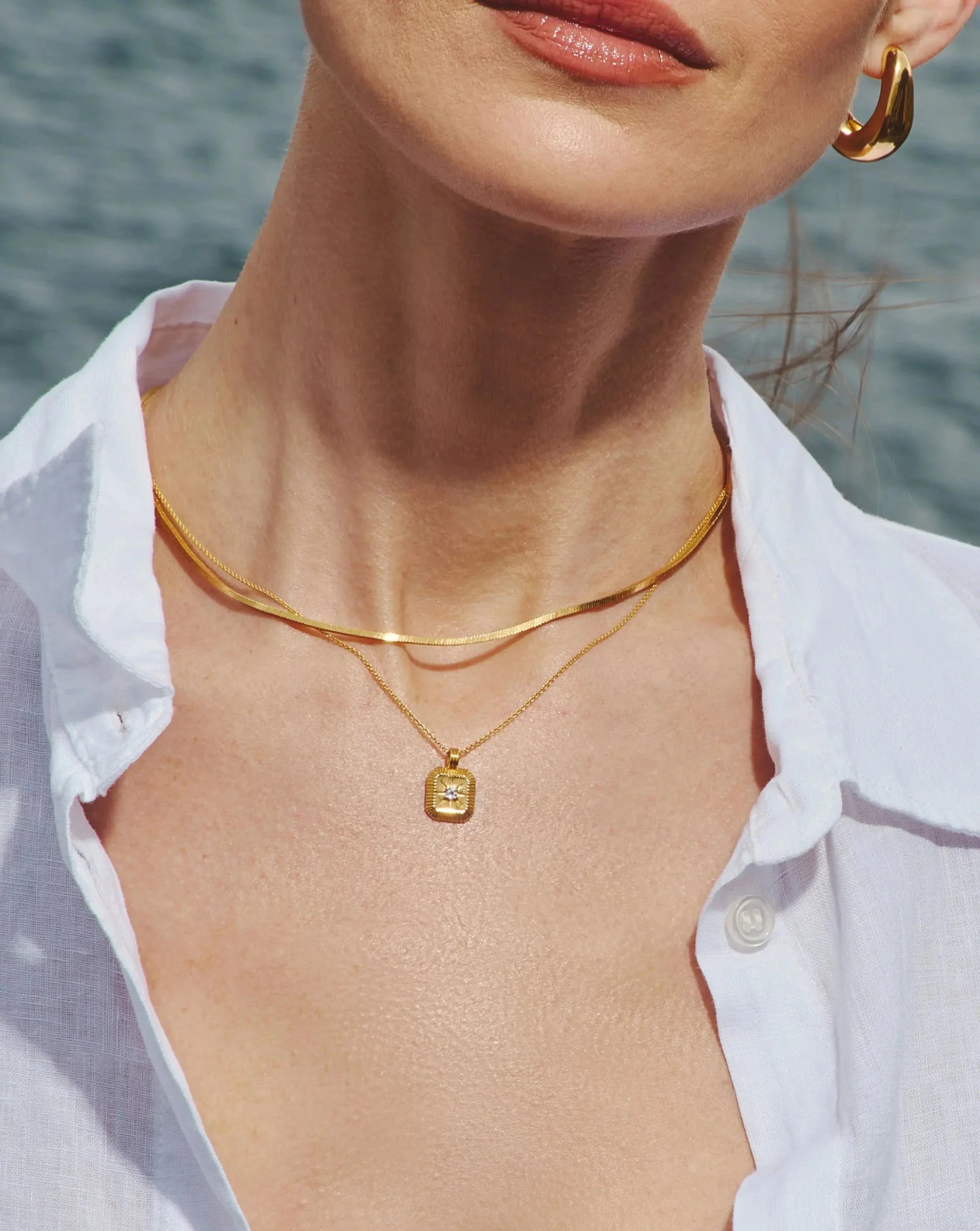 April Birthstone Pendant Necklace | 18ct Gold Vermeil/Crystal