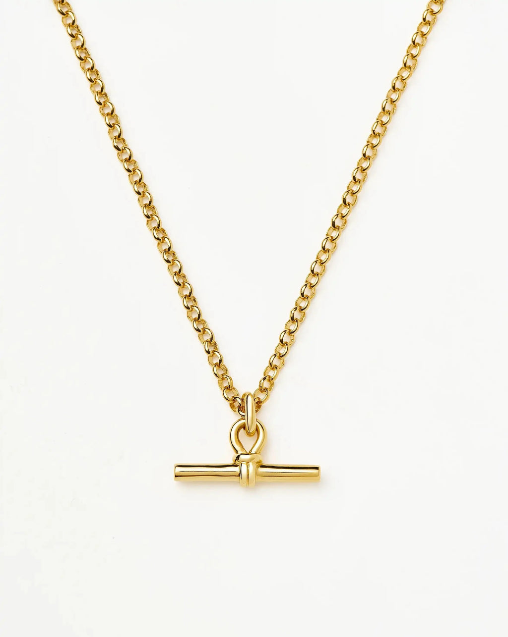 Collier chaîne épaisse avec fermoir en T | Plaqué or 18 carats
