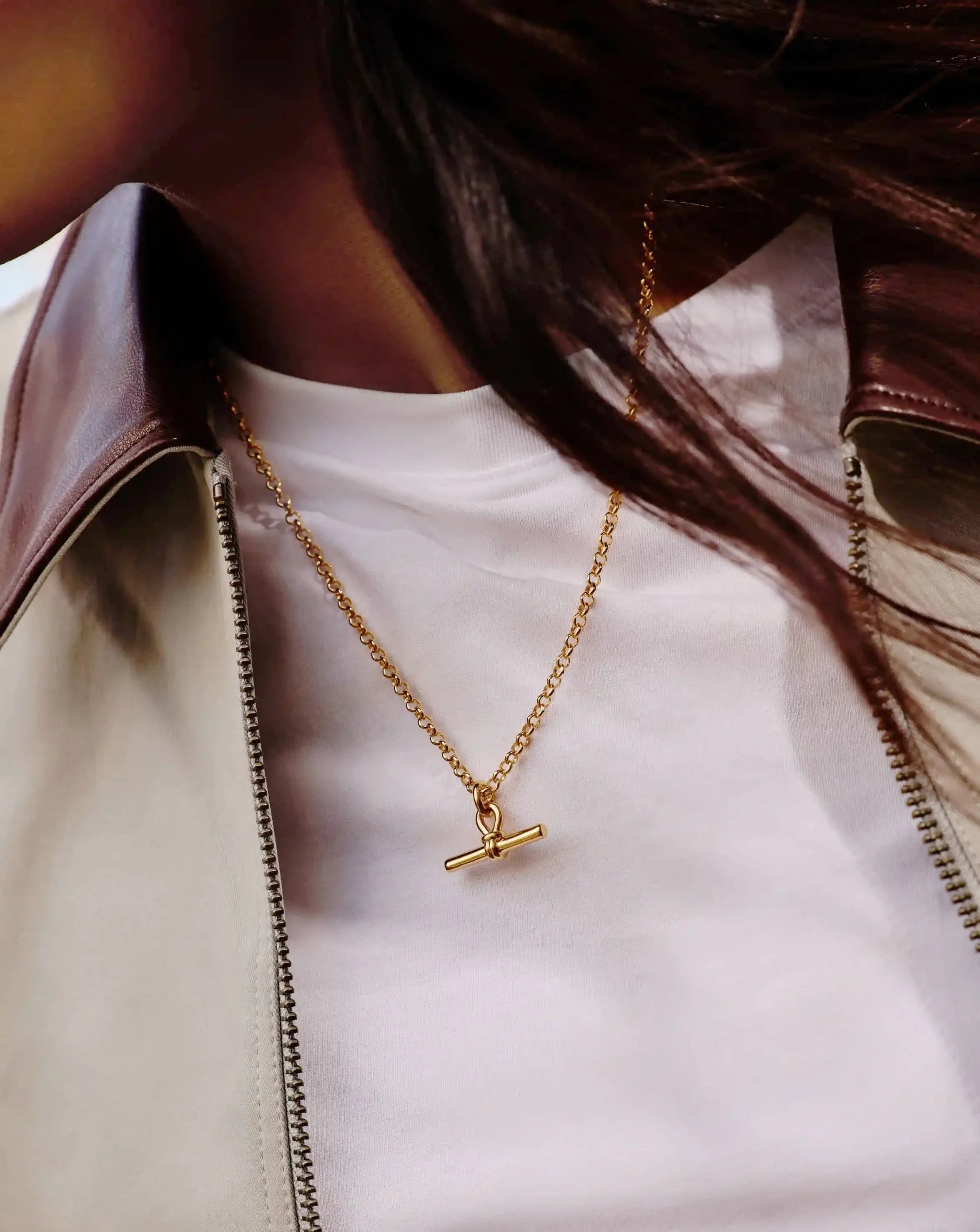 Chunky T-Bar Chain Necklace | 18ct Gold Plated