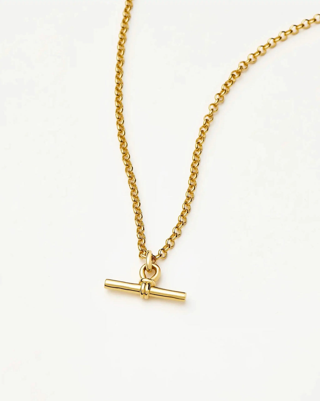 Collier chaîne épaisse avec fermoir en T | Plaqué or 18 carats