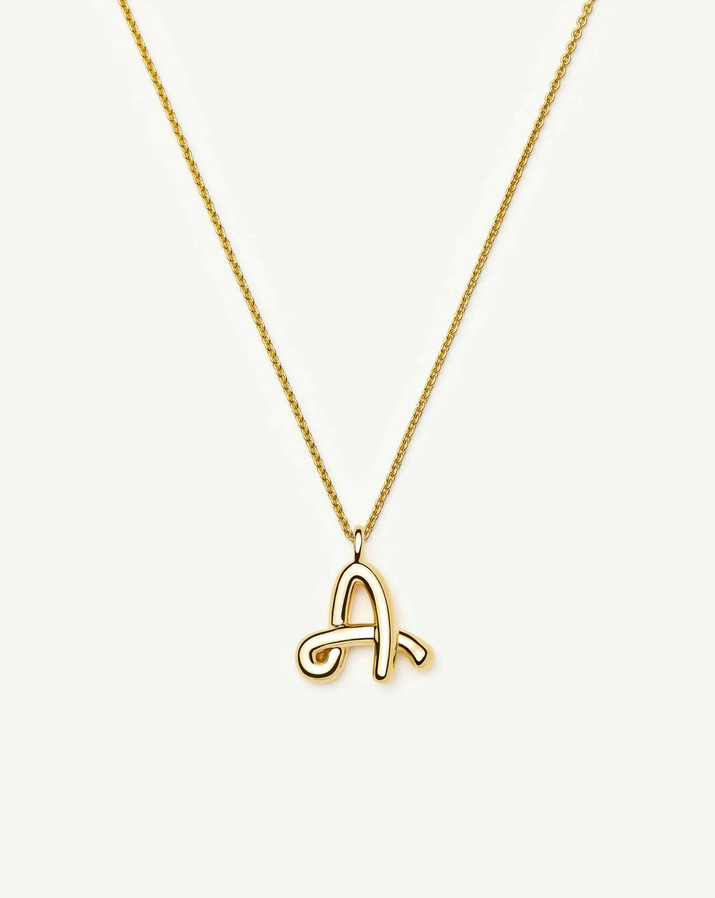 Collier Pendentif Initial Fondant Frisé - A | Or