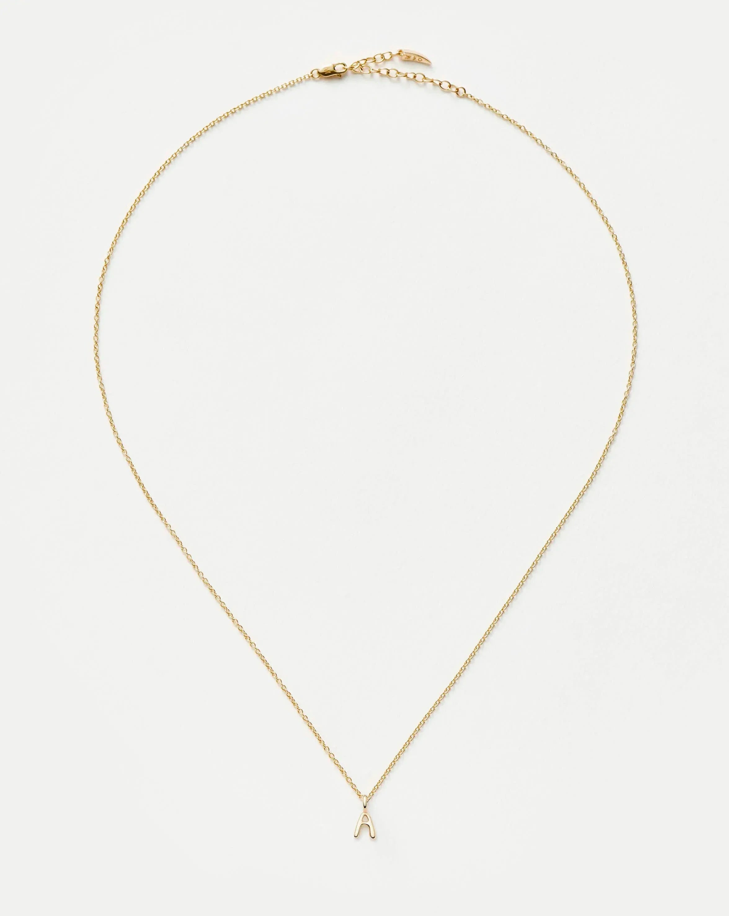 Solid Gold Initial Mini Pendant Necklace - A | 14ct Solid Gold