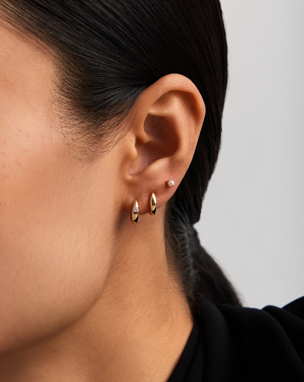 Solid Gold Pearl Stud Earrings | 14ct Solid Gold/Pearl