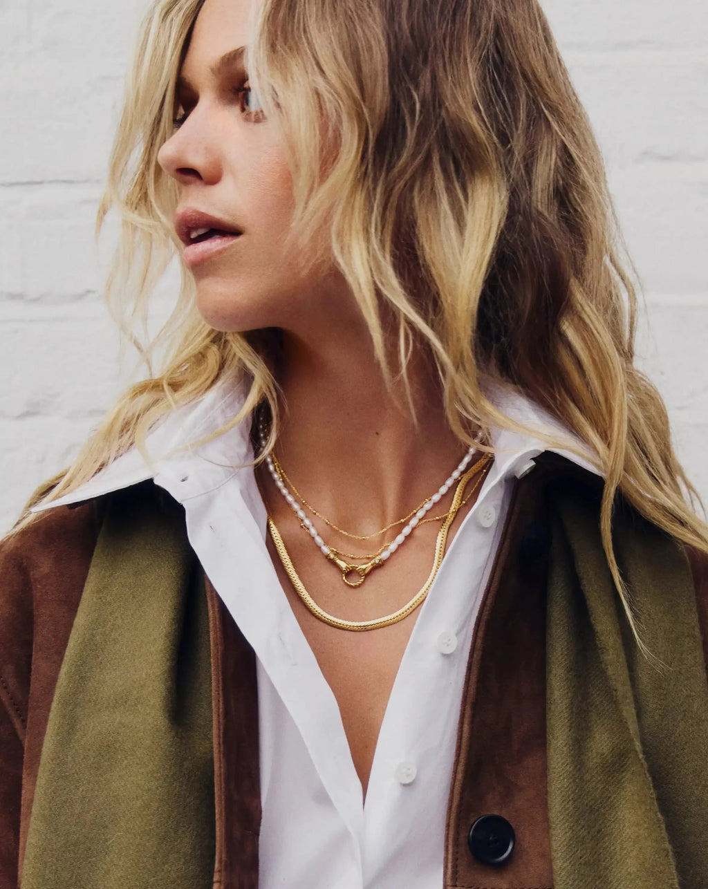 Collier avec pendentif perle In Good Hands Harris Reed | Plaqué or 18 carats/Perle et onyx noir