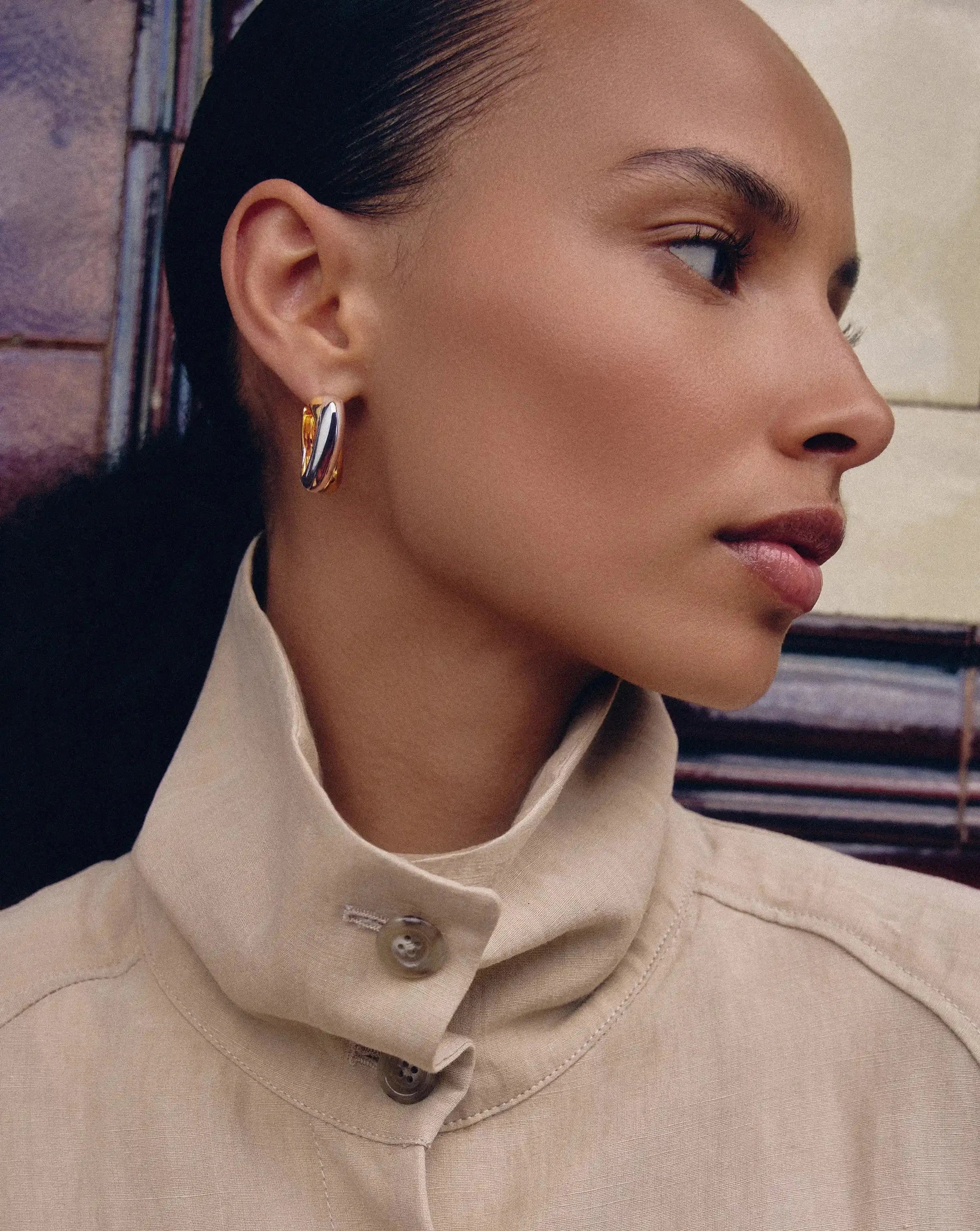 Lucy Williams Chunky Entwine Medium Hoop Earrings | Mixed Metal
