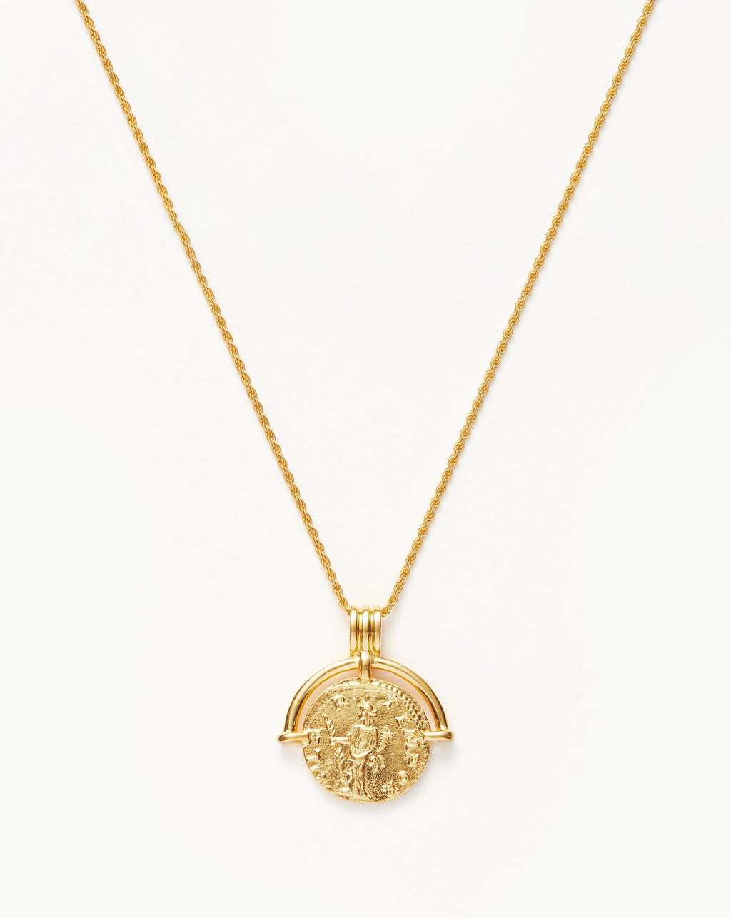 Collier pièce de monnaie Lucy Williams Roman Arc gravable | Plaqué or 18 carats
