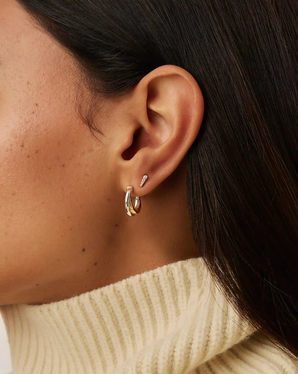 Lucy Williams Entwine Small Hoop Earrings | Mixed Metal
