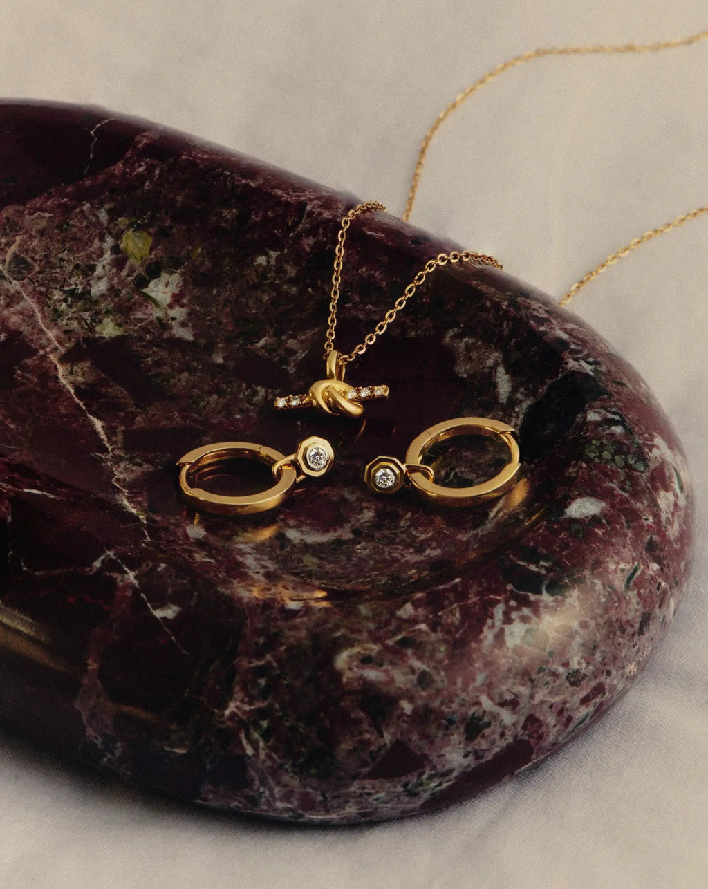 Lucy Williams Solid Gold Diamond Drop Huggies | 14ct Solid Gold/Lab Grown Diamonds