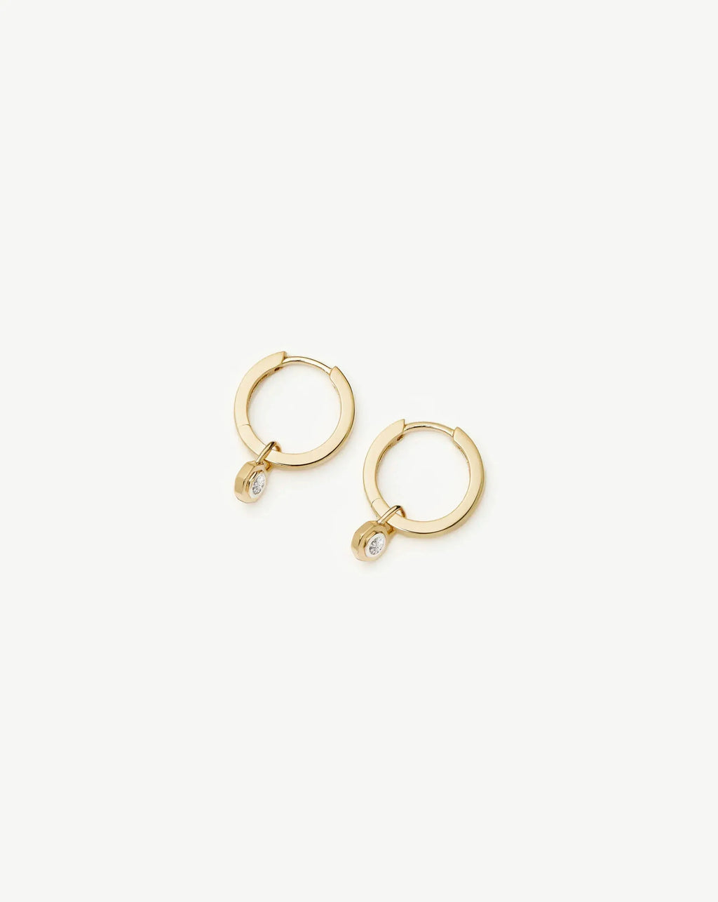 Lucy Williams Solid Gold Diamond Drop Huggies | 14ct Solid Gold/Lab Grown Diamonds