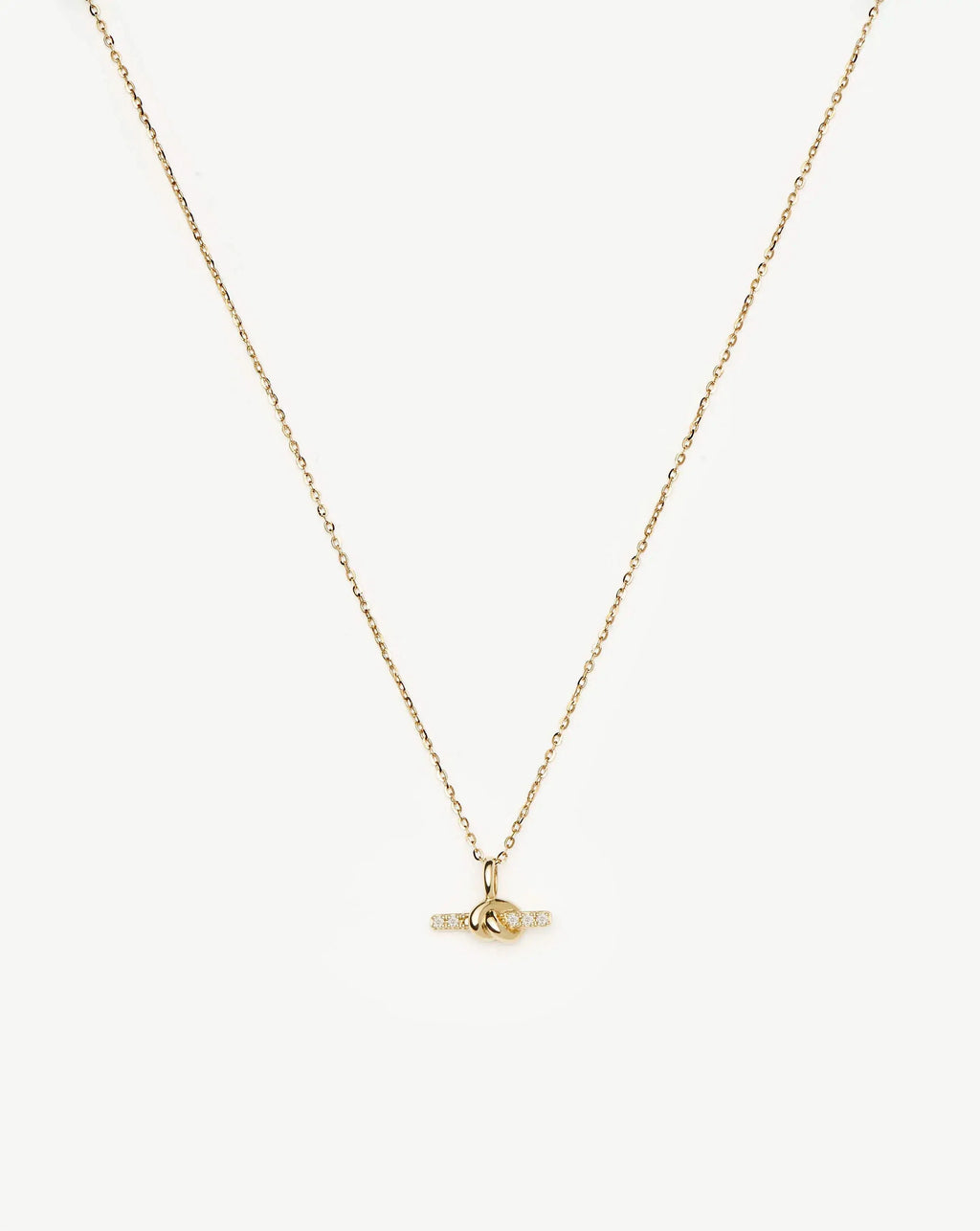 Lucy Williams Solid Gold Diamond T-Bar Pendant Necklace | 14ct Solid Gold/Lab Grown Diamond