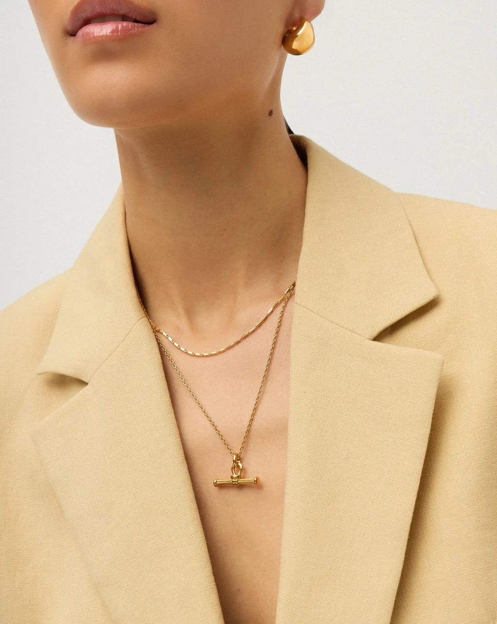 Lucy Williams Horizon & Ridge T-Bar Necklace Set | 18ct Gold Plated/18ct Gold Vermeil