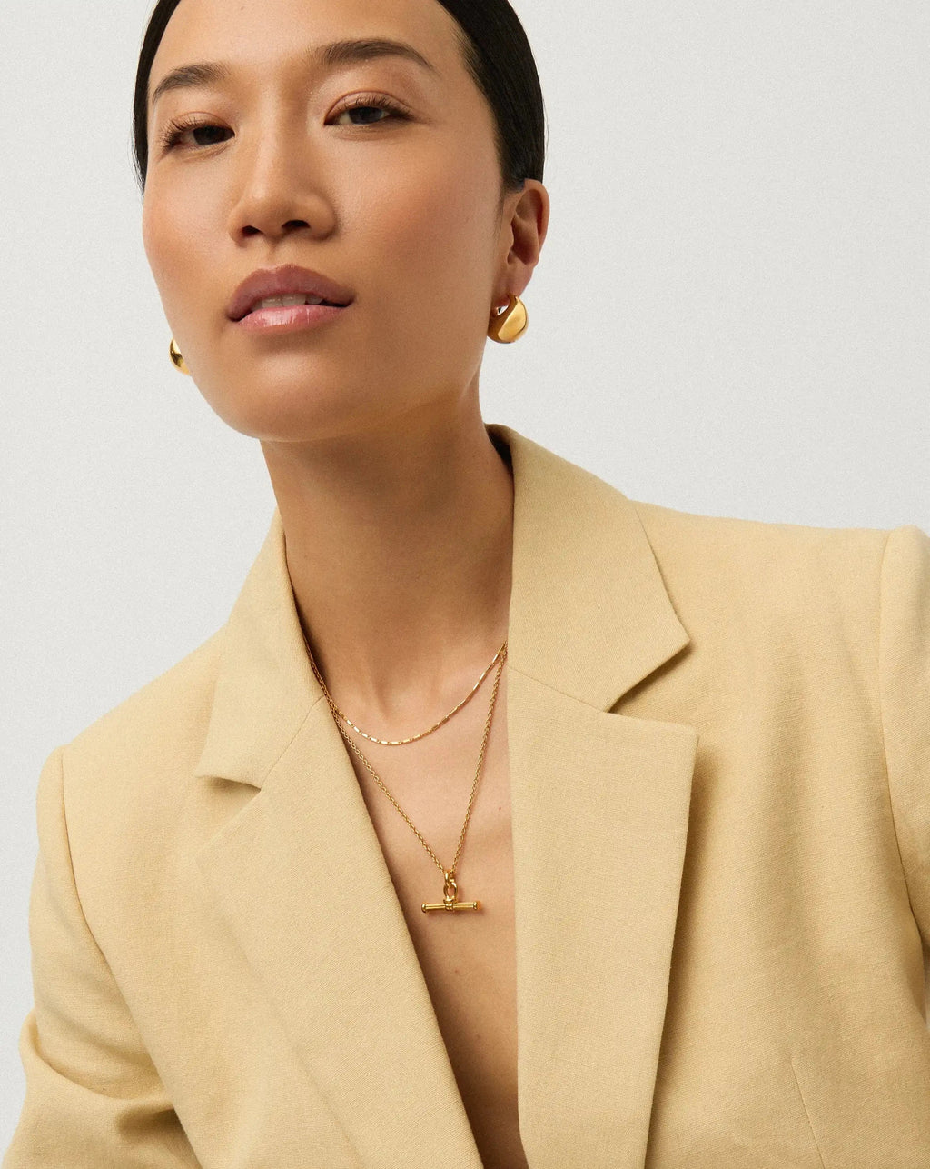 Lucy Williams Horizon & Ridge T-Bar Necklace Set | 18ct Gold Plated/18ct Gold Vermeil