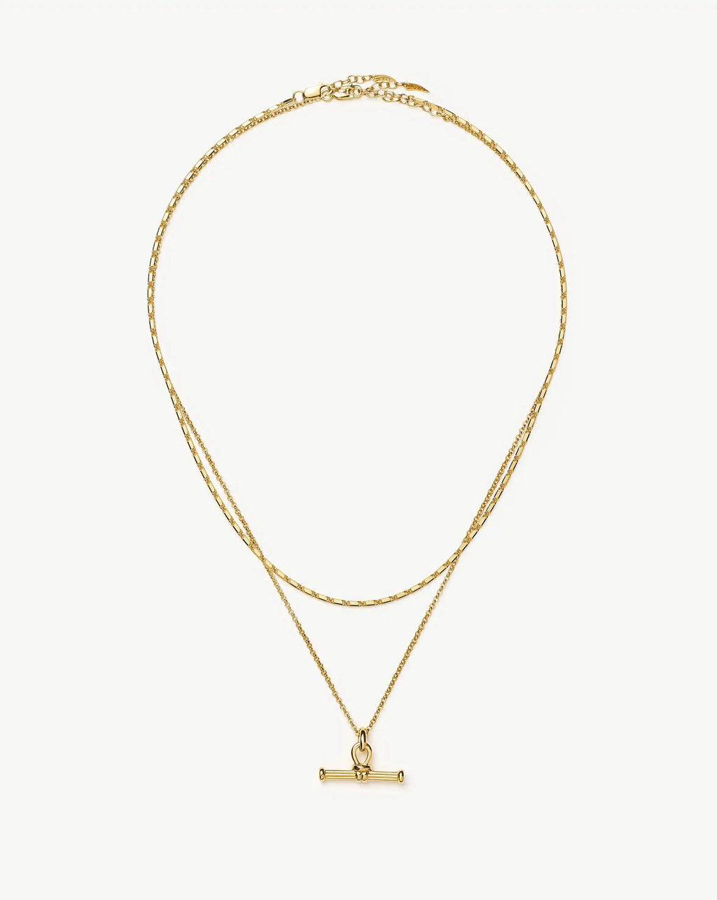 Lucy Williams Horizon & Ridge T-Bar Necklace Set | 18ct Gold Plated/18ct Gold Vermeil
