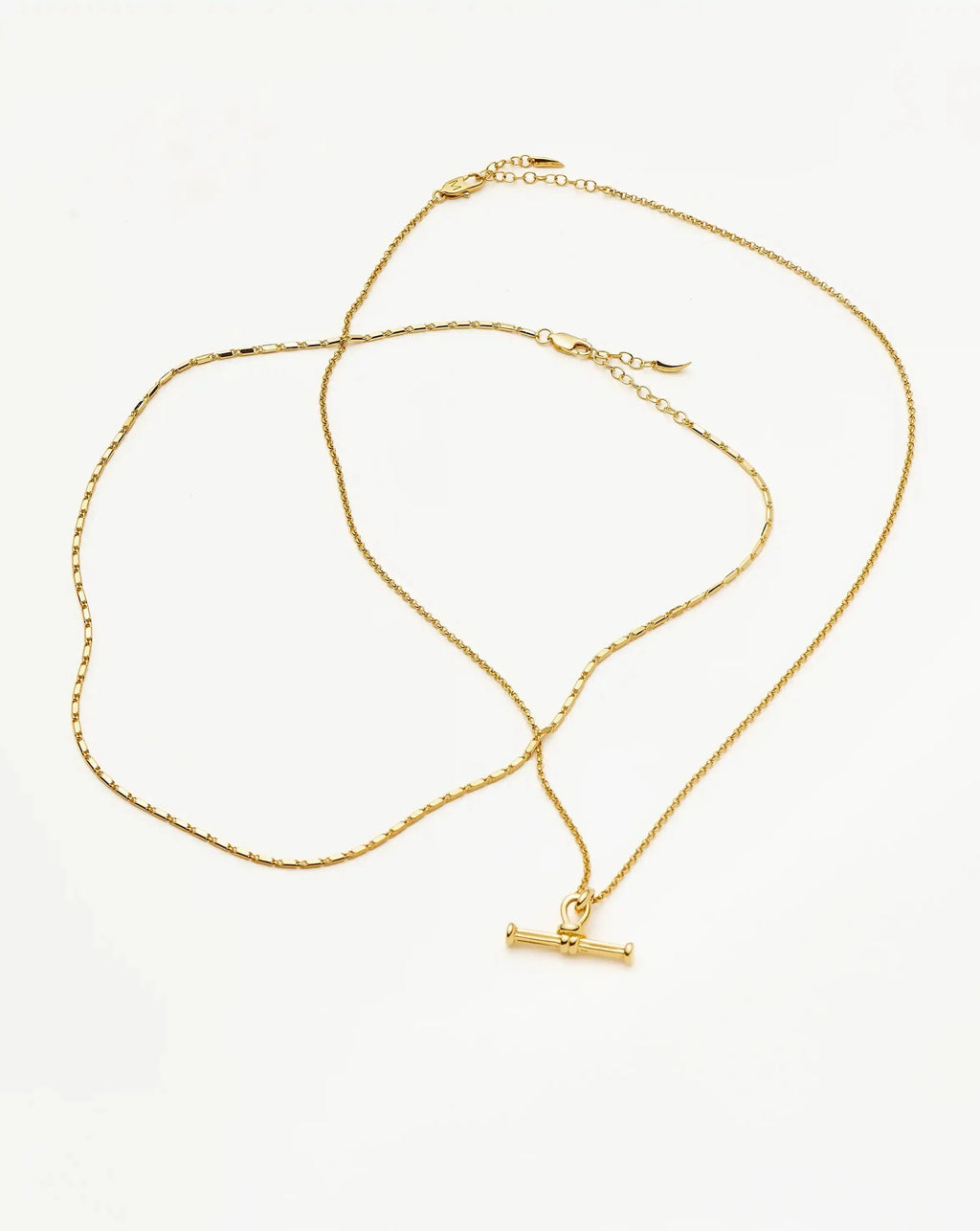 Lucy Williams Horizon & Ridge T-Bar Necklace Set | 18ct Gold Plated/18ct Gold Vermeil