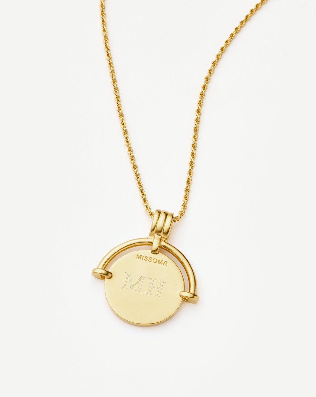 Collier pièce de monnaie Lucy Williams Roman Arc gravable | Plaqué or 18 carats