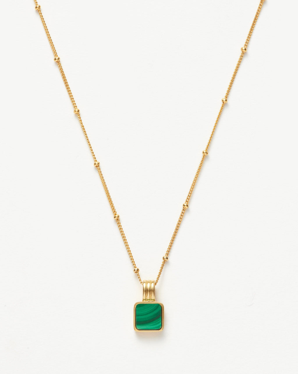 Collier Carré Malachite Lucy Williams | Vermeil Or 18 carats/Malachite