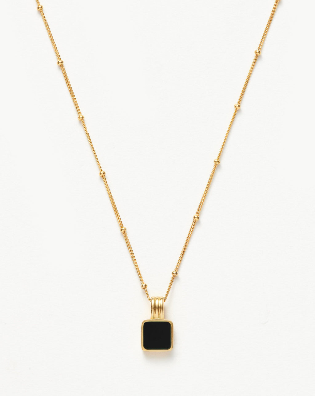 Lucy Williams Square Onyx Necklace | 18ct Gold Vermeil/Black Onyx