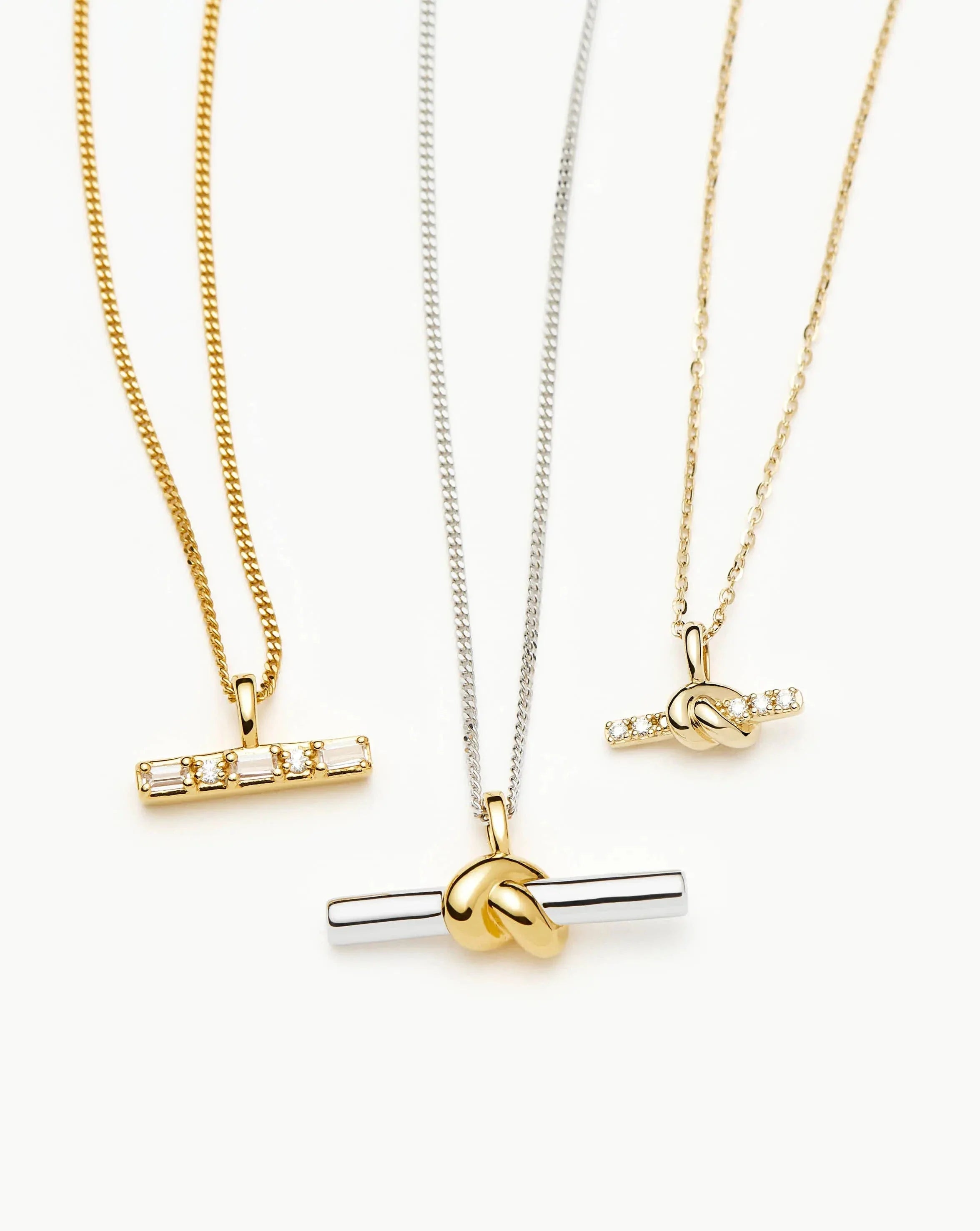 Lucy Williams T-Bar Knot Pendant Necklace | Mixed Metal