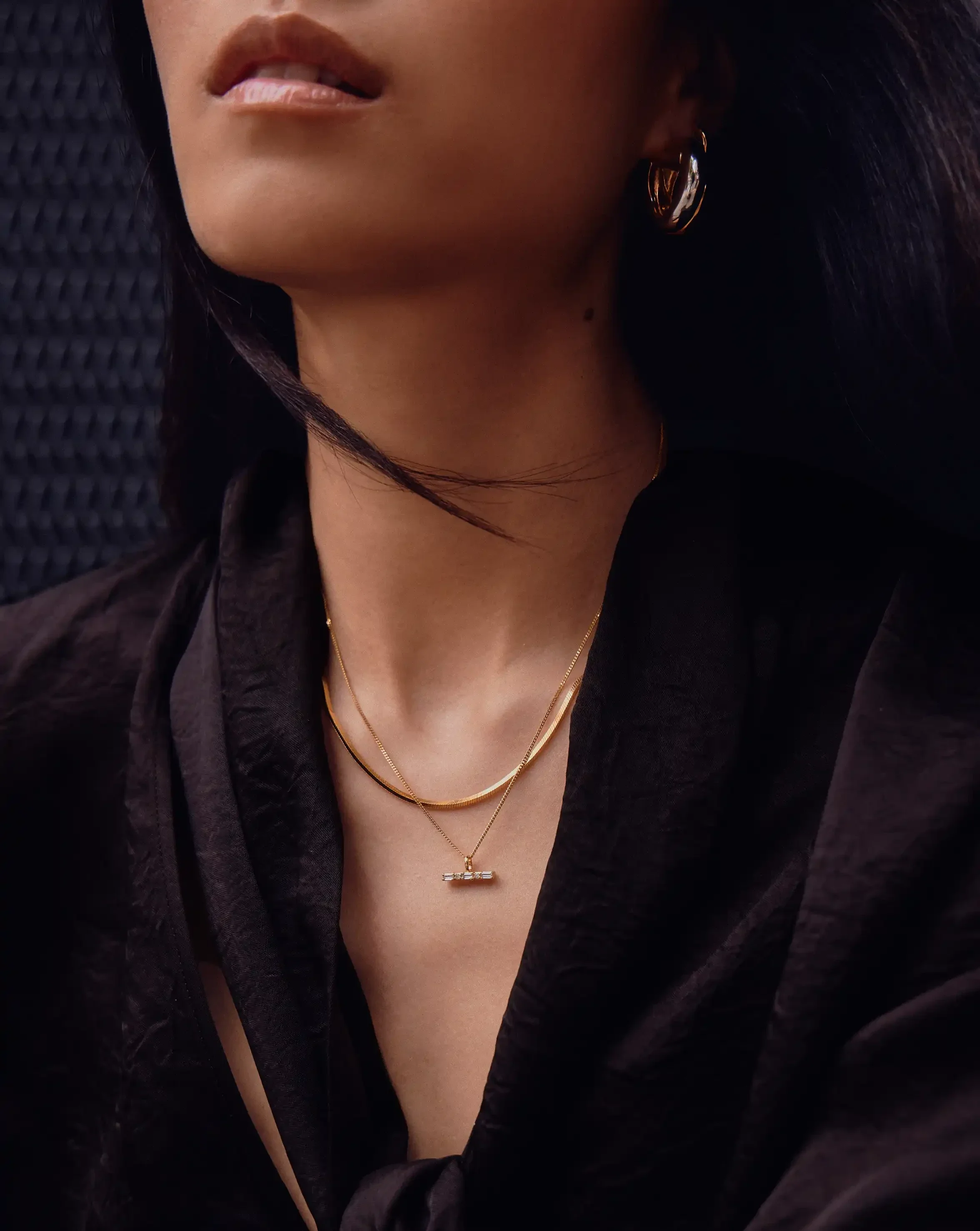Lucy Williams T-Bar Stone Pendant Necklace | 18ct Gold Vermeil