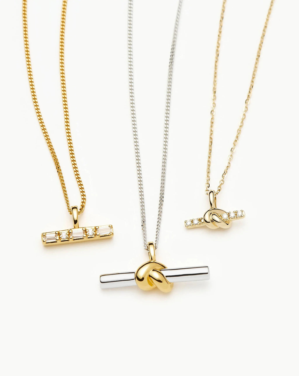 Lucy Williams T-Bar Stone Pendant Necklace | 18ct Gold Vermeil