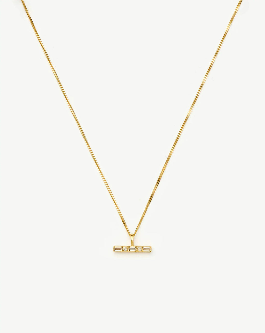 Lucy Williams T-Bar Stone Pendant Necklace | 18ct Gold Vermeil