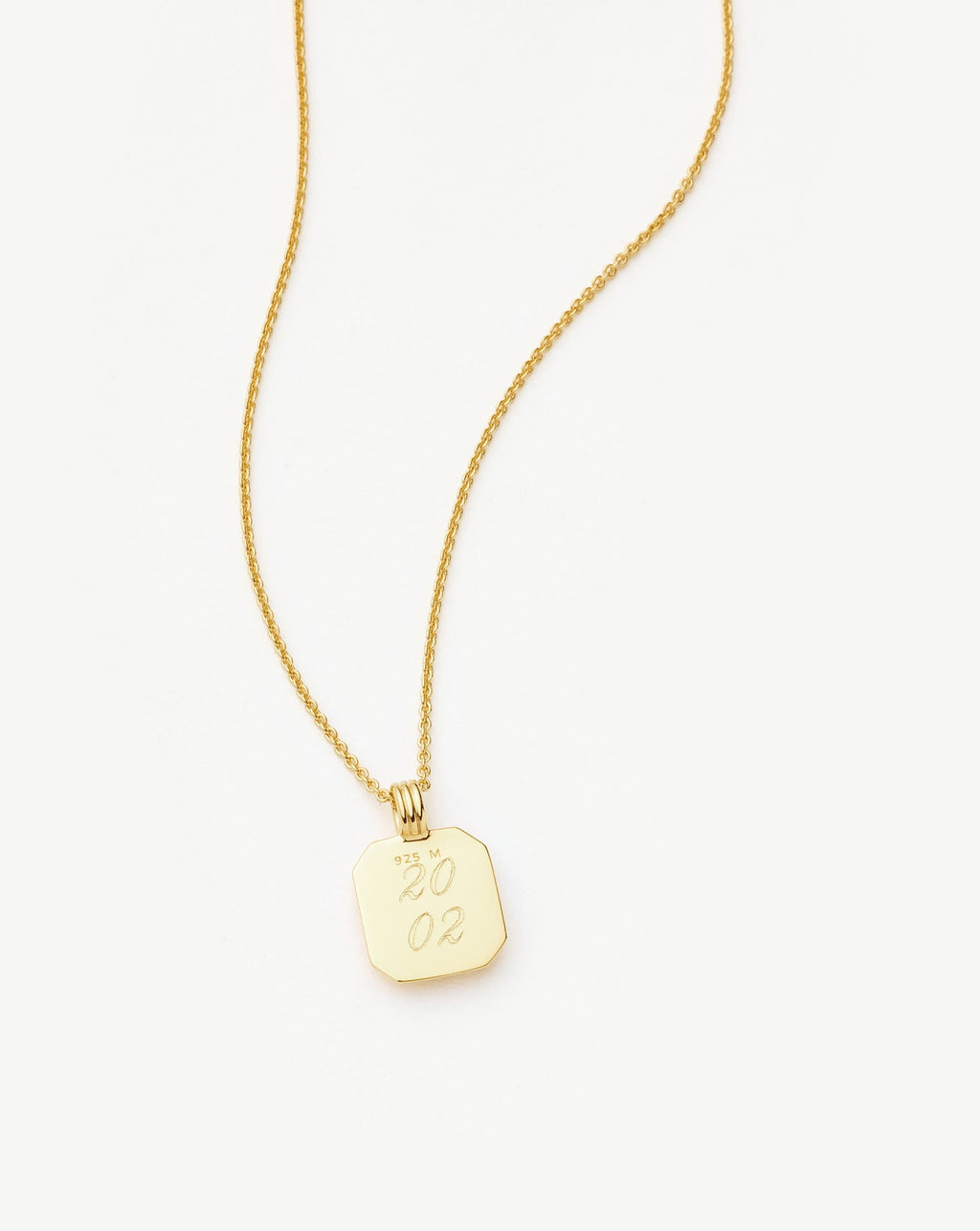 March Birthstone Pendant Necklace | 18ct Gold Vermeil/Dyed Aqua Chalcedony