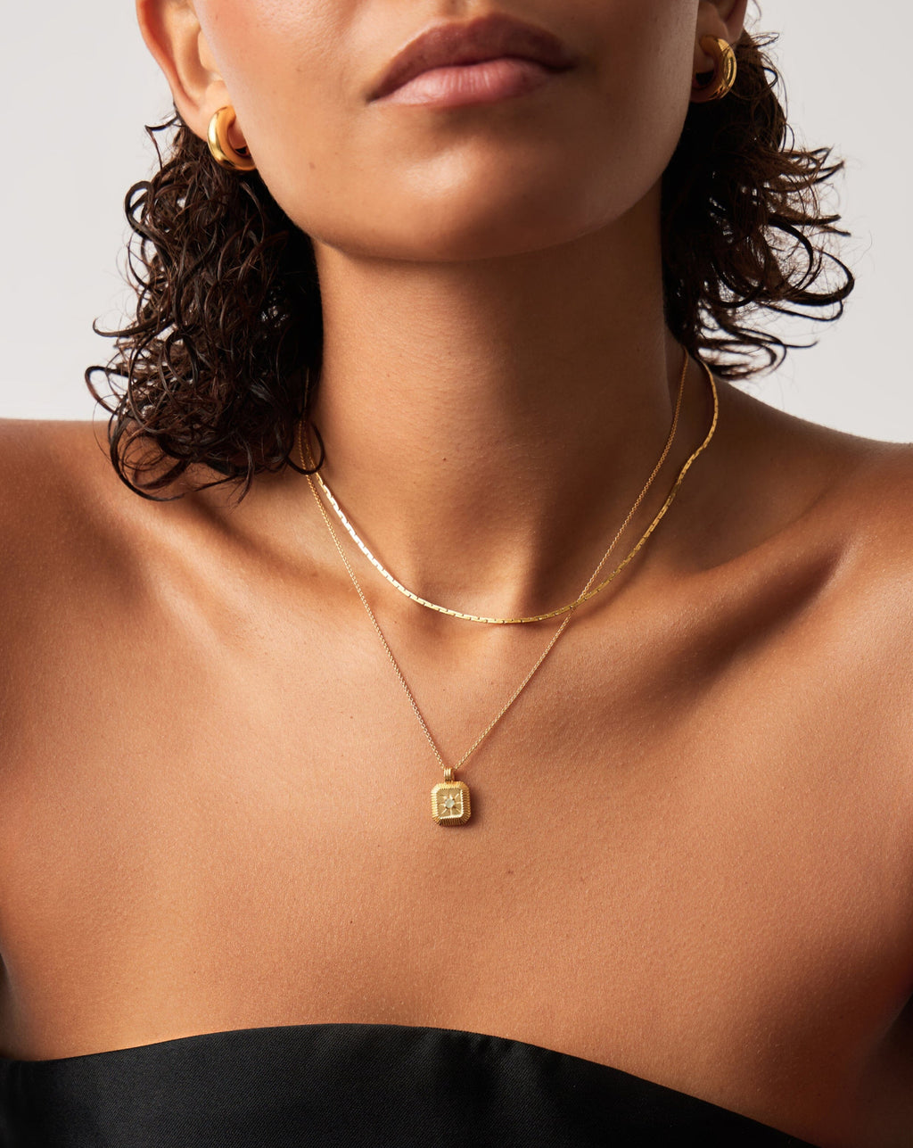 March Birthstone Pendant Necklace | 18ct Gold Vermeil/Dyed Aqua Chalcedony