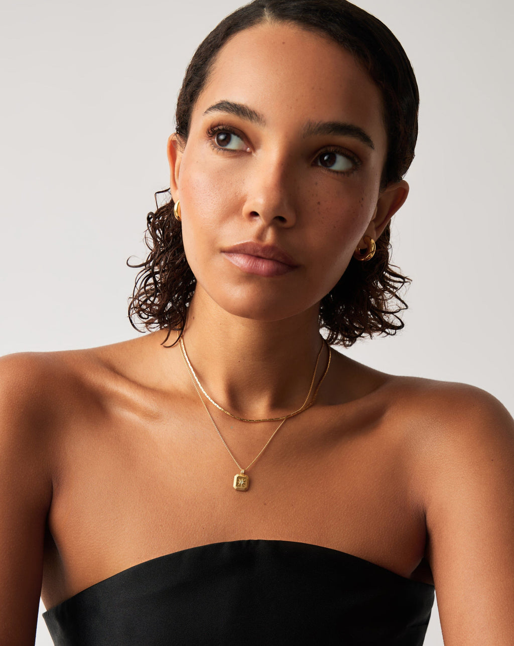 March Birthstone Pendant Necklace | 18ct Gold Vermeil/Dyed Aqua Chalcedony