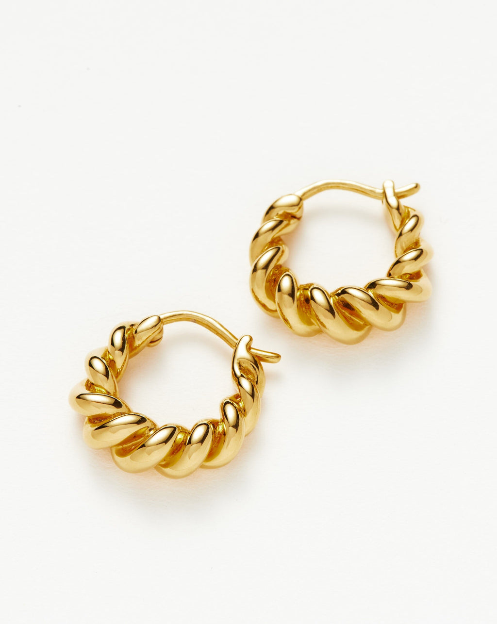 Petites boucles d'oreilles créoles Tidal | Vermeil or 18 carats