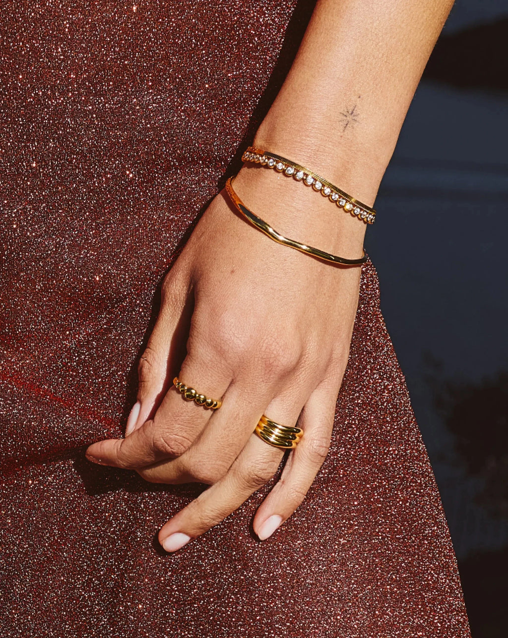 Molten Ripple Bangle | 18ct Gold Vermeil