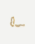 Molten Snow Small Hoop Earrings | 18ct Gold Vermeil/Cubic Zirconia