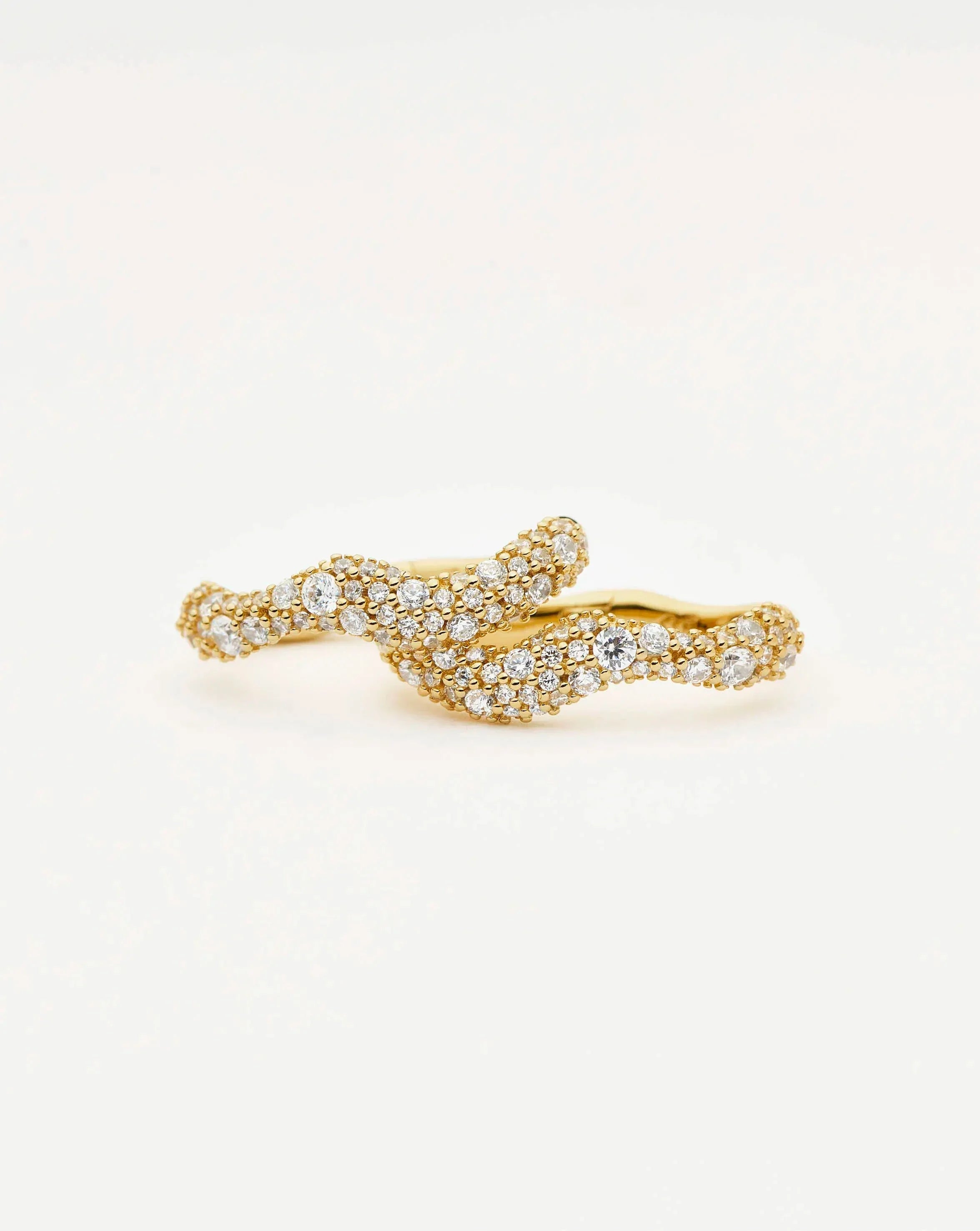Molten Snow Small Hoop Earrings | 18ct Gold Vermeil/Cubic Zirconia