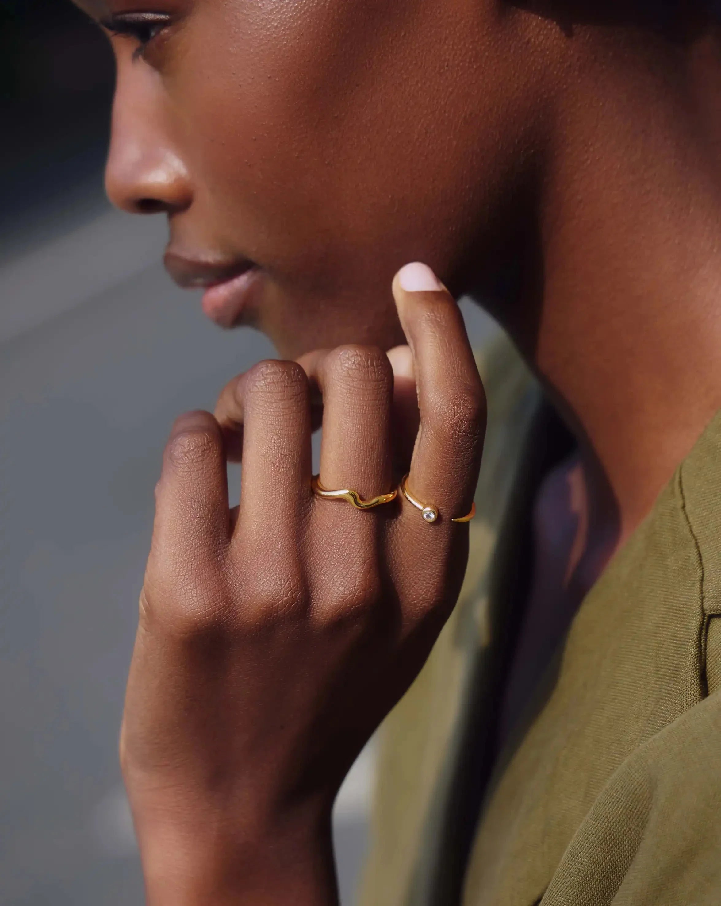 Molten Wave Stacking Ring | 18ct Gold Vermeil