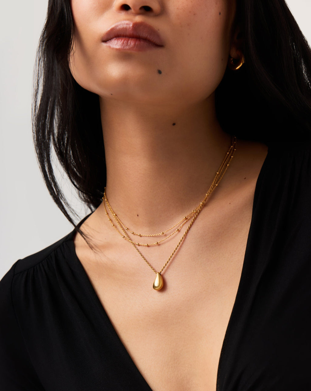 Savi Sculptural Droplet Pendant Necklace | 18ct Gold Vermeil