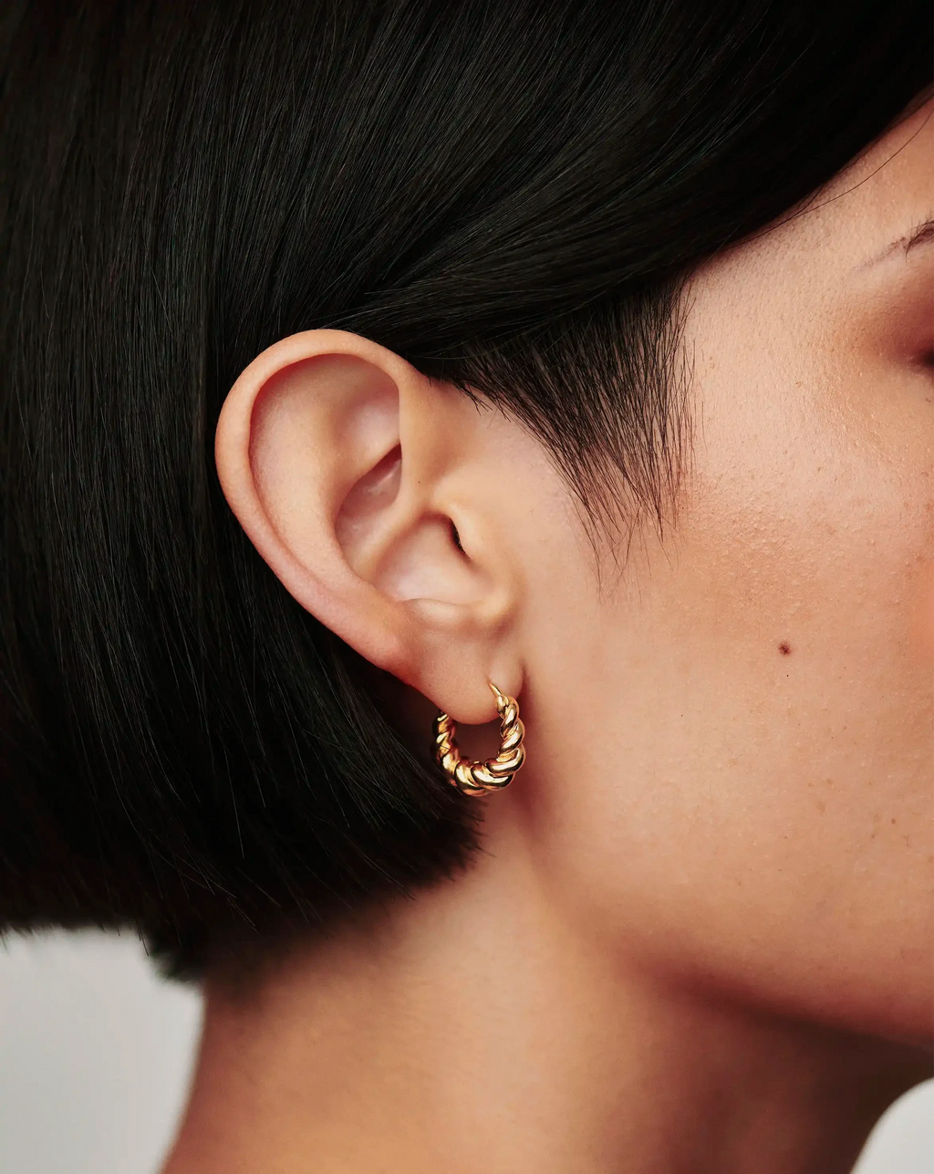Petites boucles d'oreilles créoles Tidal | Vermeil or 18 carats
