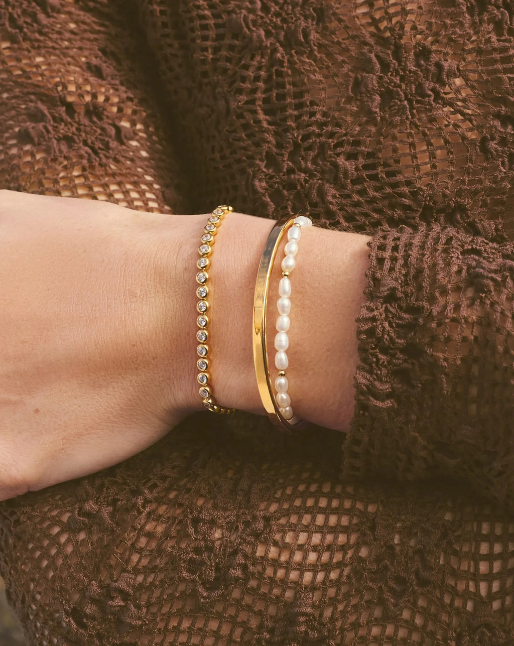 Tennis Round Bracelet | 18ct Gold Vermeil Cubic Zirconia